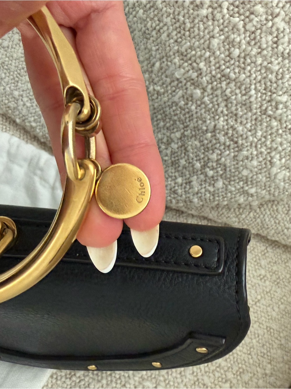 Chloe Nile Small Bracelet Leather Shoulder Bag in Black - Picture 10 of 12